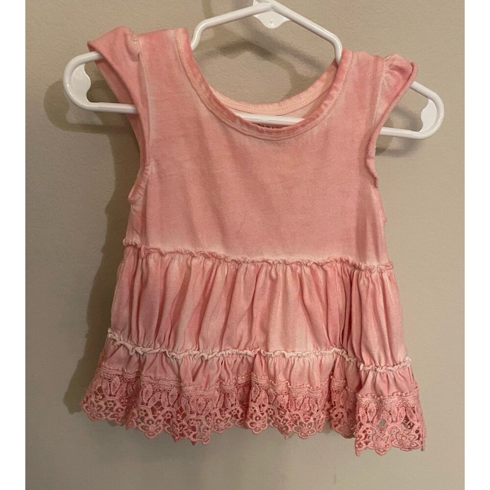 Pink Burt’s Bees Baby Girl Lace Dress, Size 3-6 months